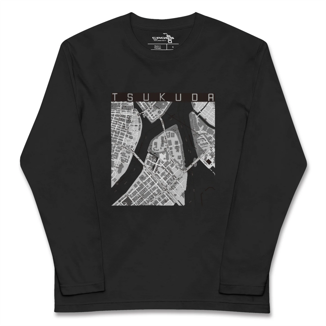【佃（東京都）】地図柄ロングスリーブTシャツ