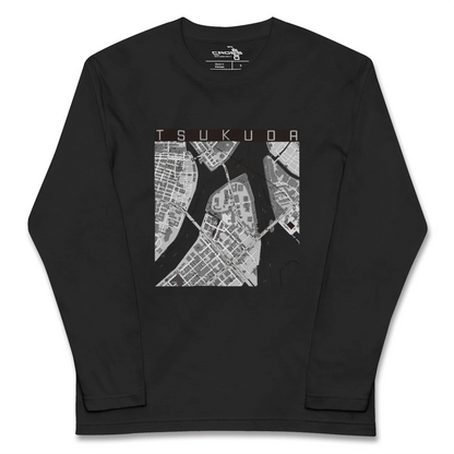【佃（東京都）】地図柄ロングスリーブTシャツ