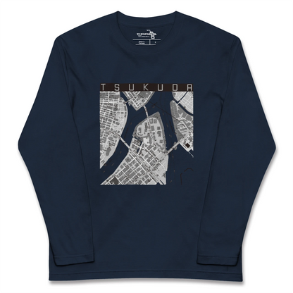 【佃（東京都）】地図柄ロングスリーブTシャツ