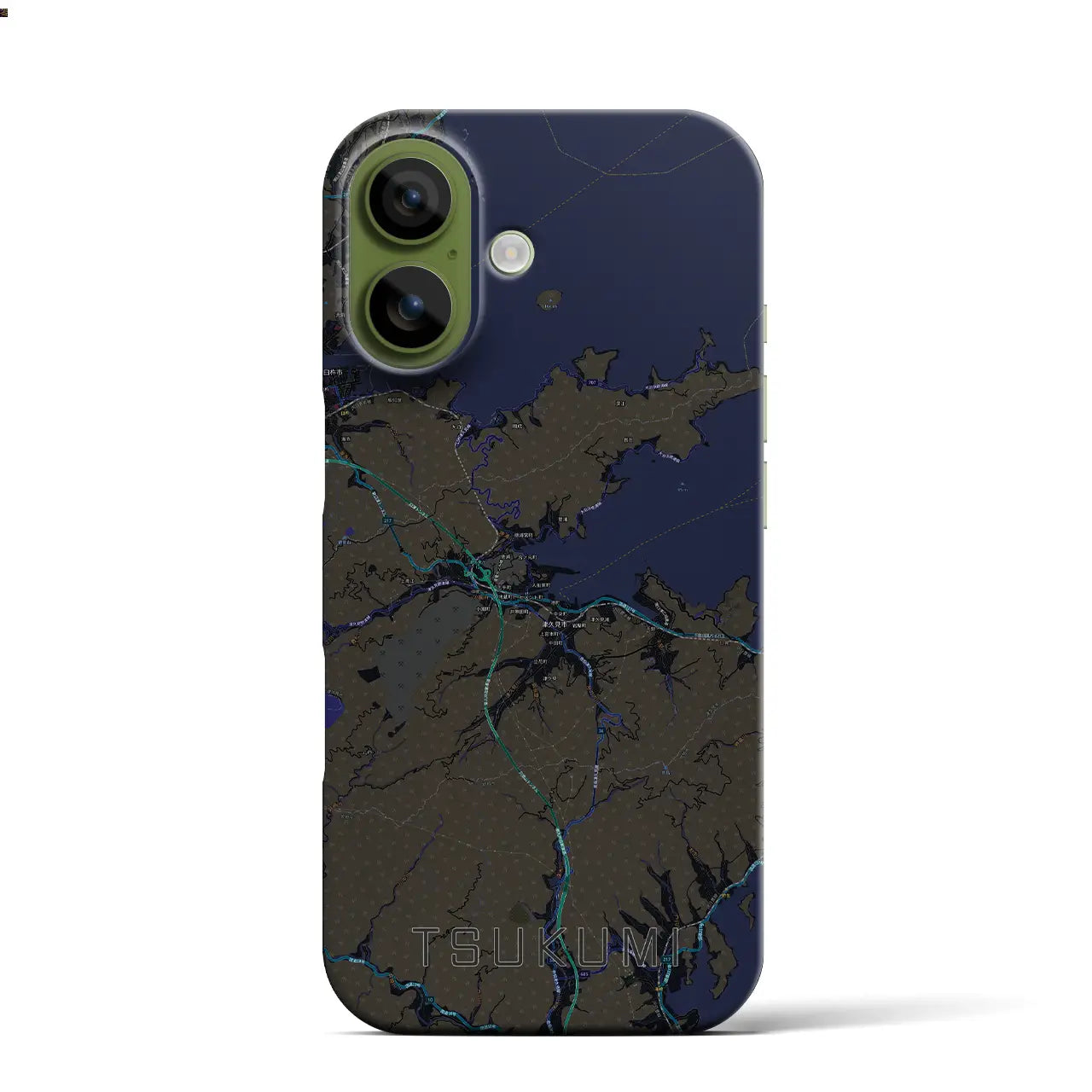 【津久見（大分県）】地図柄iPhoneケース（バックカバータイプ）