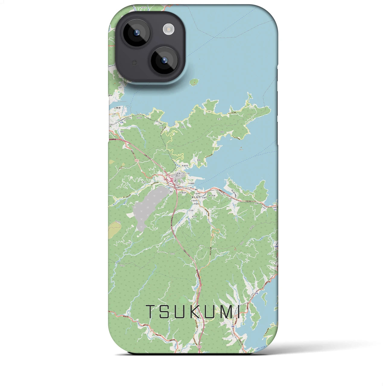 【津久見（大分県）】地図柄iPhoneケース（バックカバータイプ）