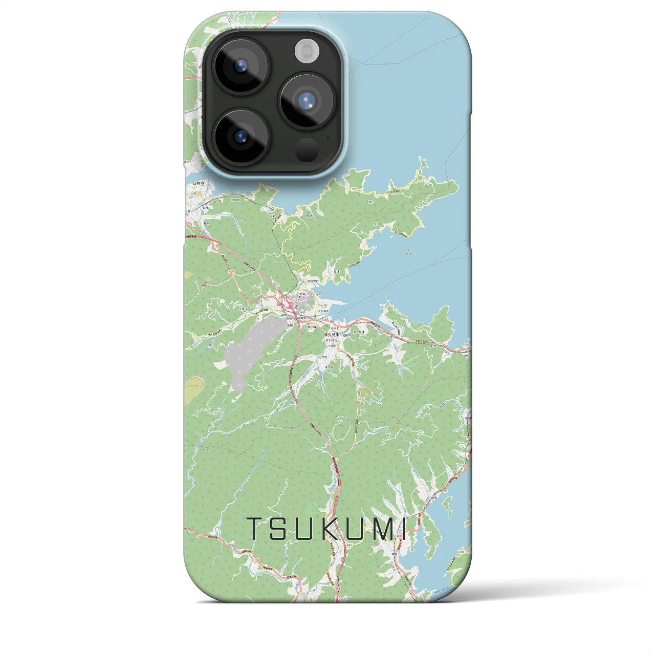 【津久見（大分県）】地図柄iPhoneケース（バックカバータイプ）