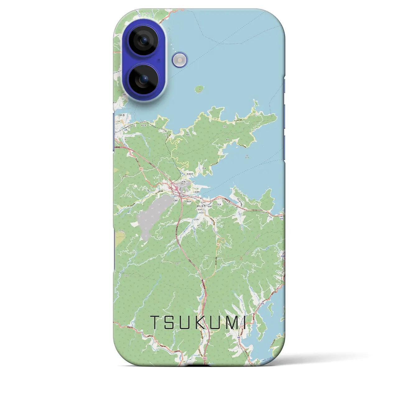 【津久見（大分県）】地図柄iPhoneケース（バックカバータイプ）ナチュラル・iPhone 16 Pro Max 用