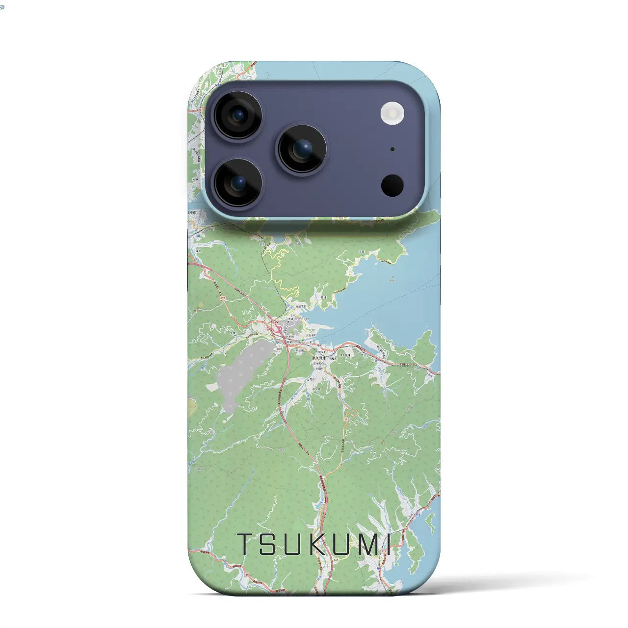 【津久見（大分県）】地図柄iPhoneケース（バックカバータイプ）