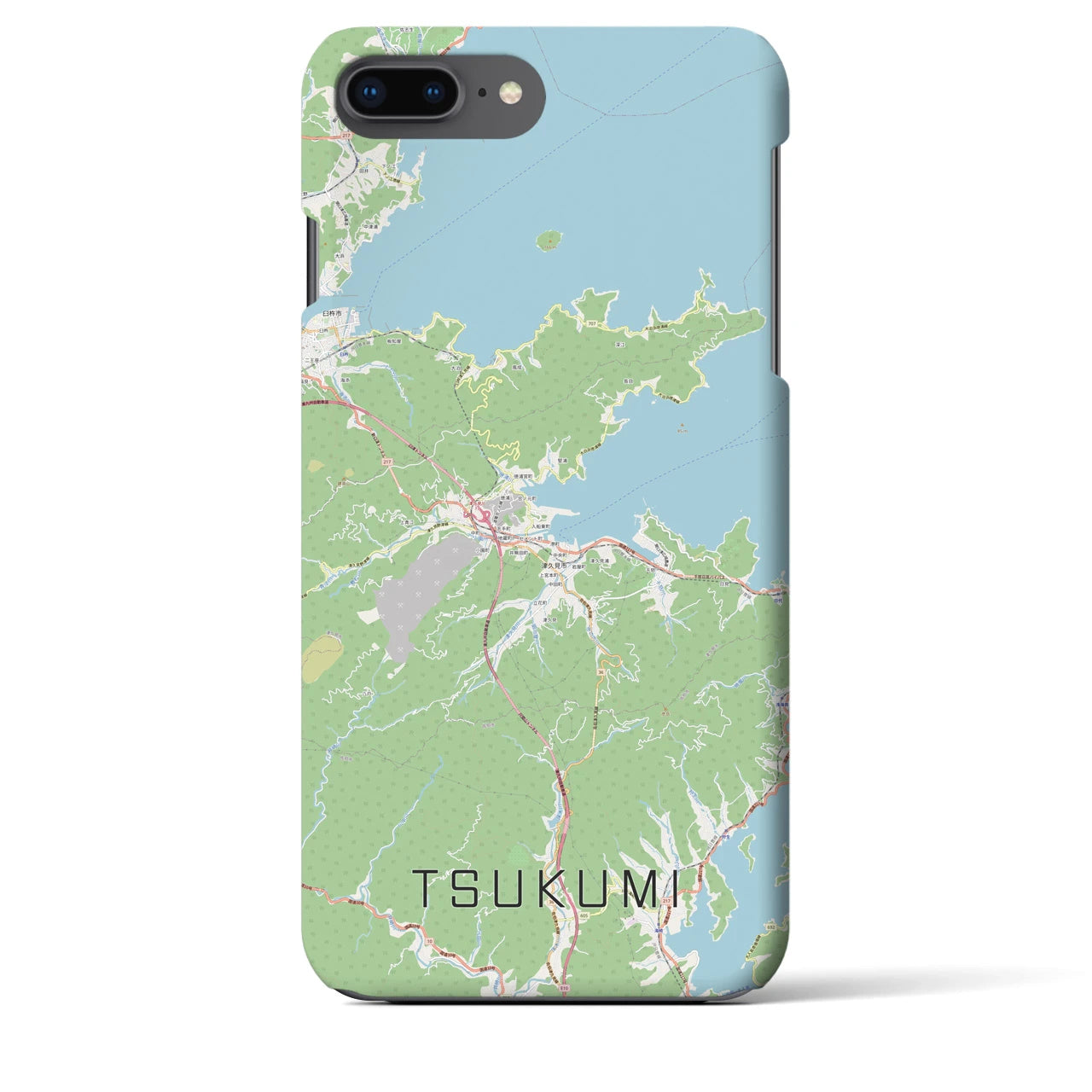 【津久見（大分県）】地図柄iPhoneケース（バックカバータイプ）