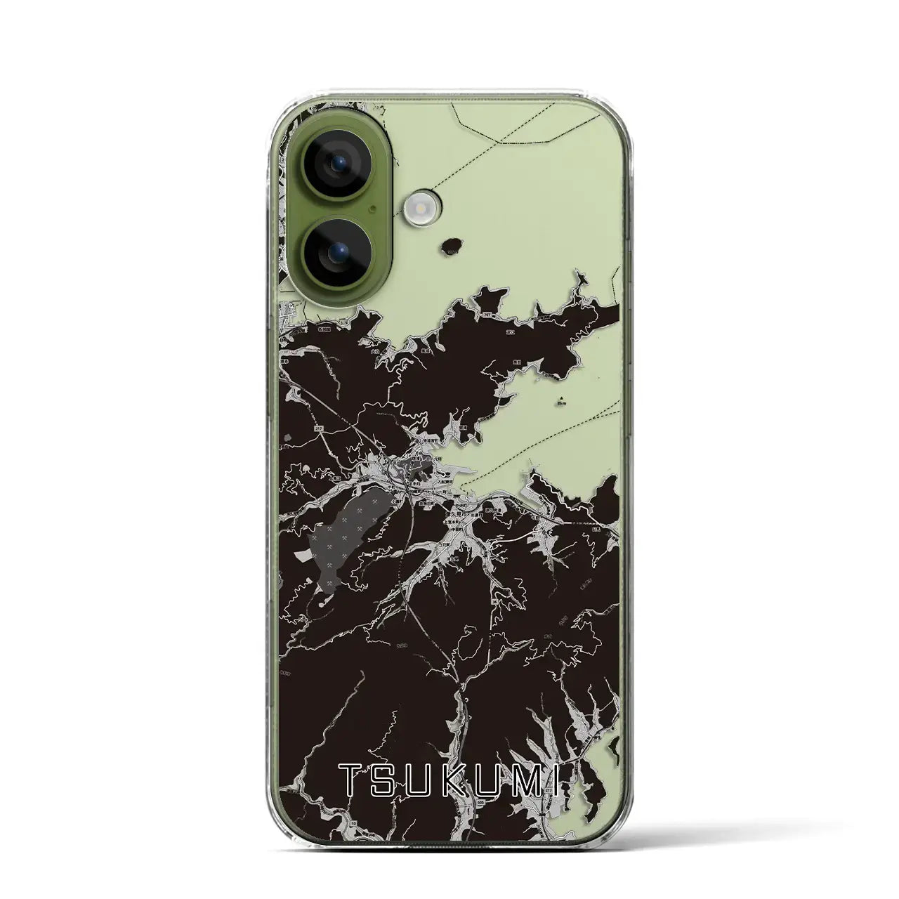 【津久見（大分県）】地図柄iPhoneケース（クリアタイプ）