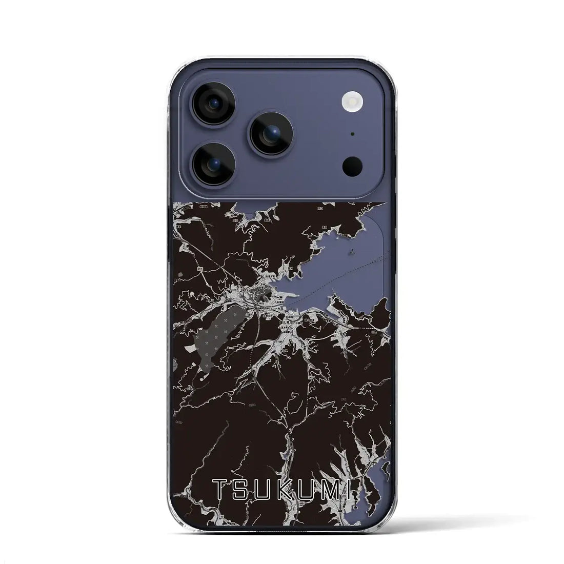 【津久見(大分県)】地図柄iPhoneケース(クリアタイプ)モノトーン・iPhone 17 Pro Max 用