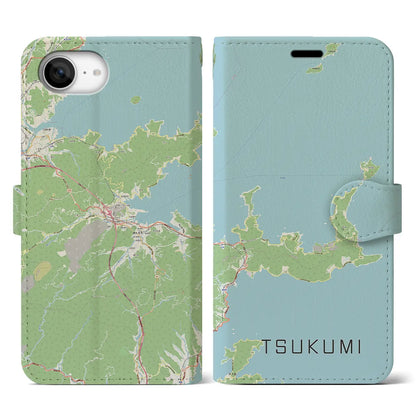 【津久見（大分県）】地図柄iPhoneケース（手帳タイプ）