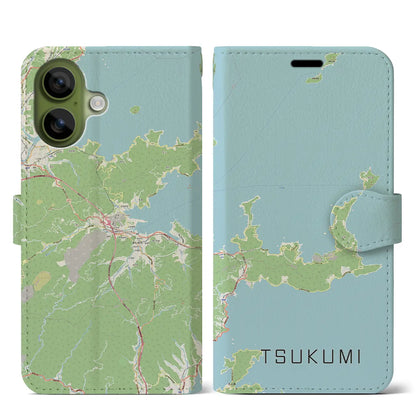 【津久見（大分県）】地図柄iPhoneケース（手帳タイプ）