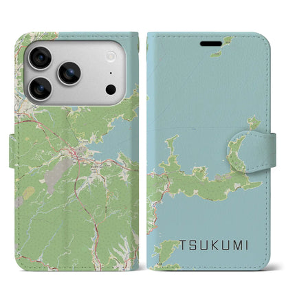 【津久見（大分県）】地図柄iPhoneケース（手帳タイプ）