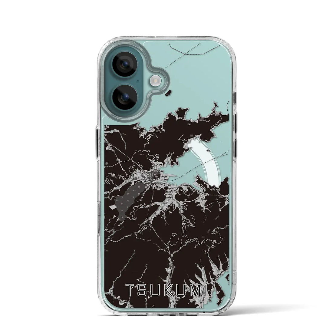 【津久見（大分県）】地図柄iPhoneケース（MagSafeタイプ）モノトーン・iPhone 16 Pro 用
