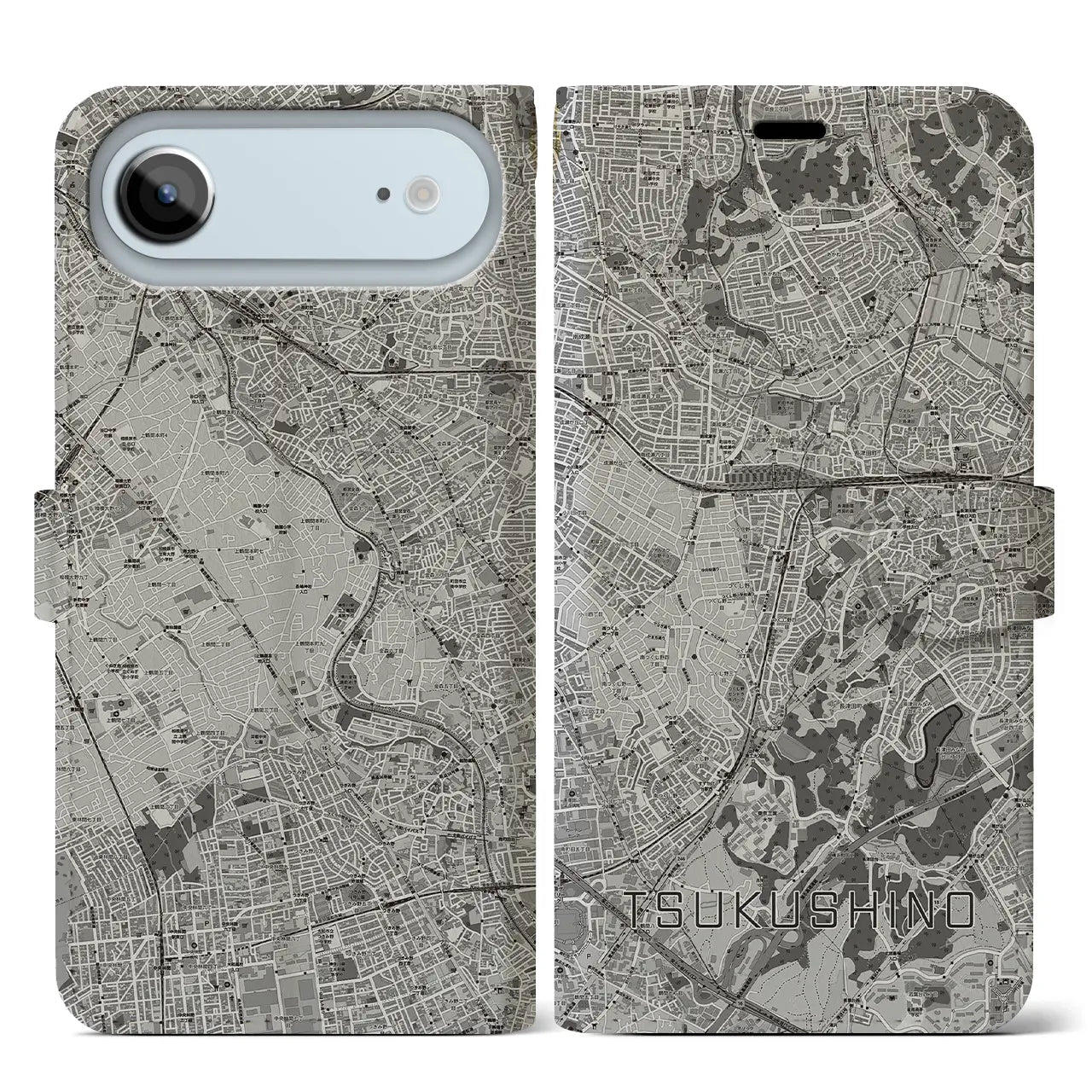 【つくし野（東京都）】地図柄iPhoneケース（手帳タイプ）