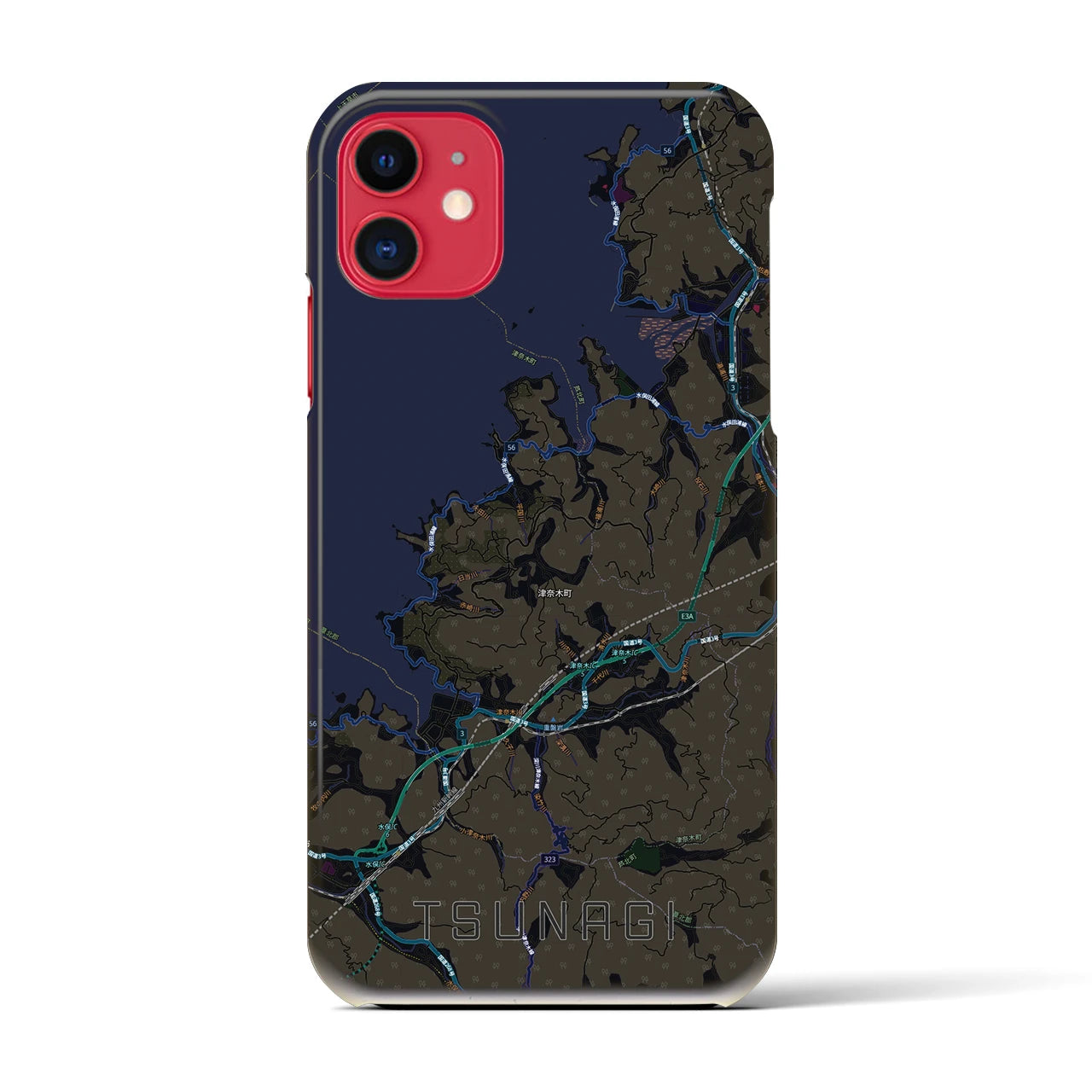 【津奈木（熊本県）】地図柄iPhoneケース（バックカバータイプ）