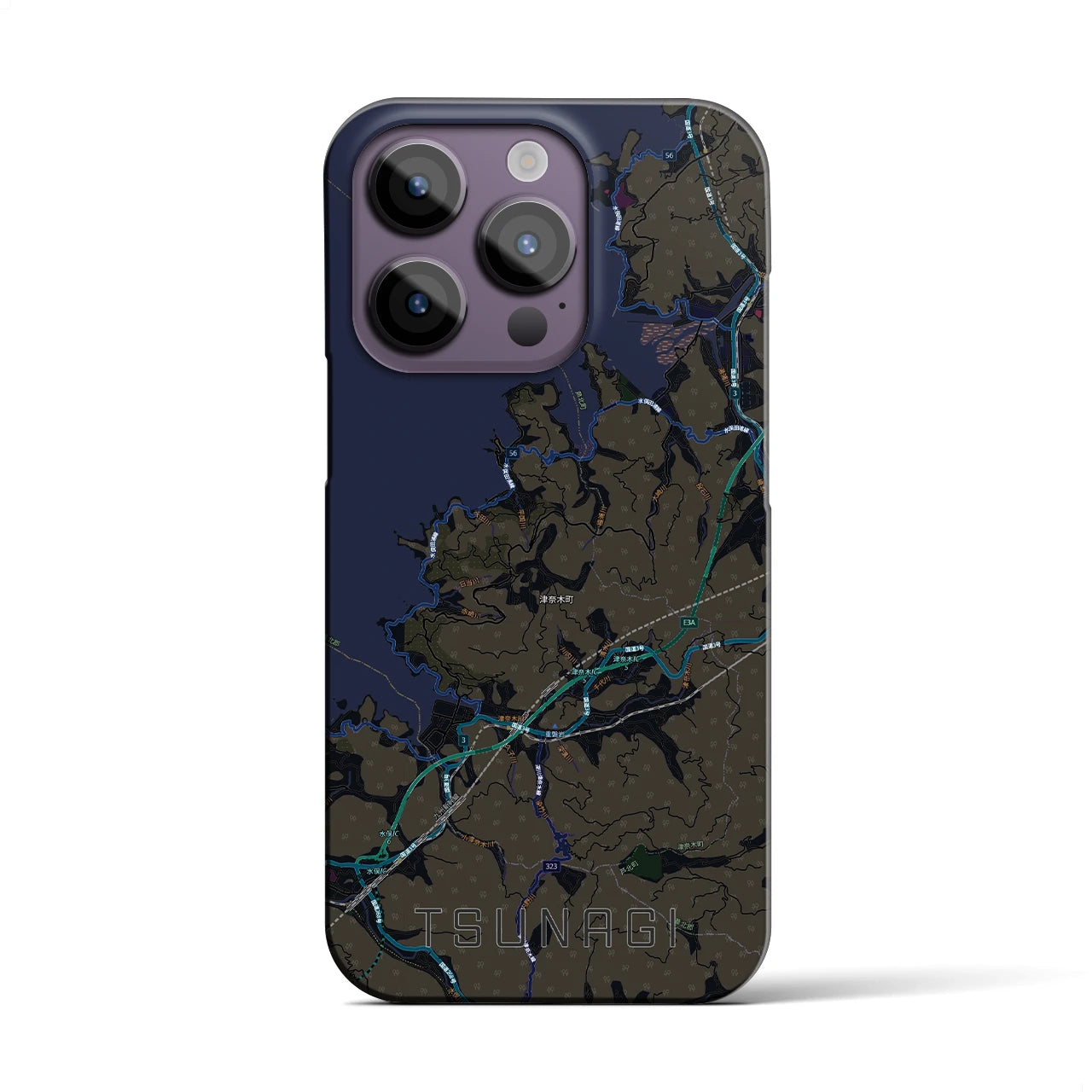 【津奈木（熊本県）】地図柄iPhoneケース（バックカバータイプ）