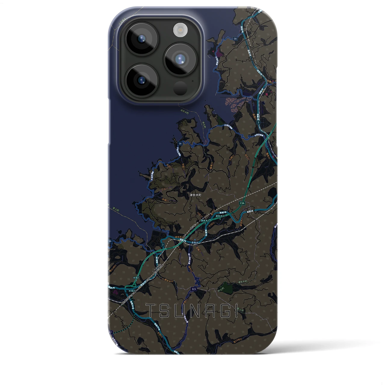 【津奈木（熊本県）】地図柄iPhoneケース（バックカバータイプ）