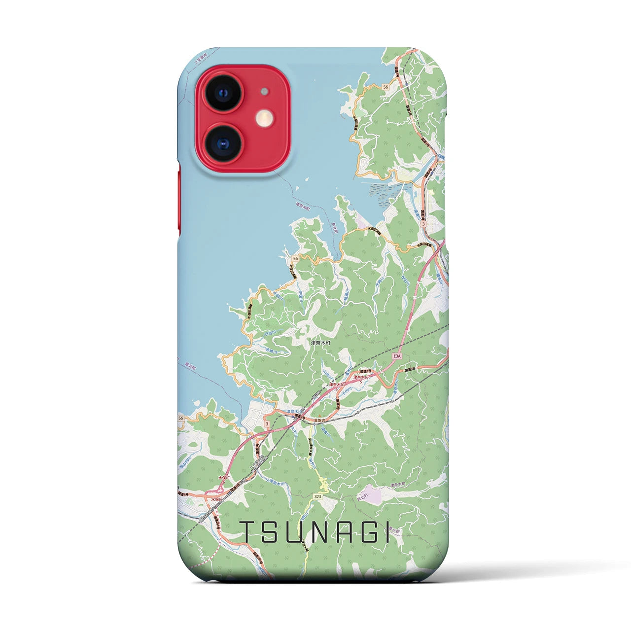 【津奈木（熊本県）】地図柄iPhoneケース（バックカバータイプ）