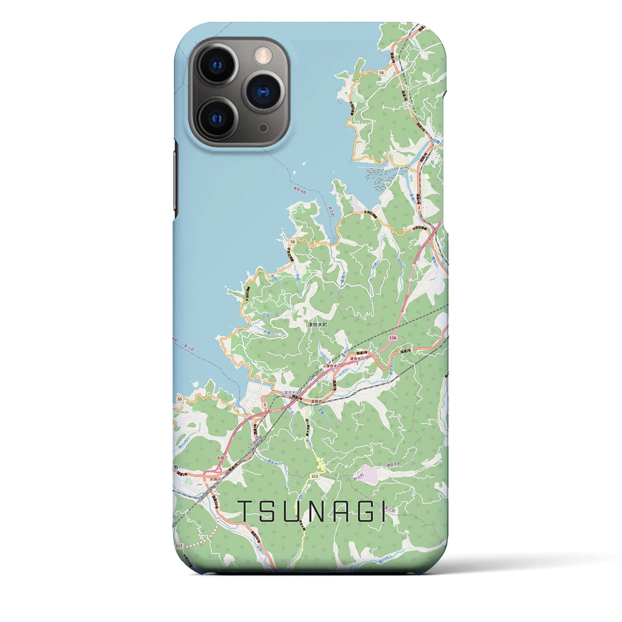 【津奈木（熊本県）】地図柄iPhoneケース（バックカバータイプ）