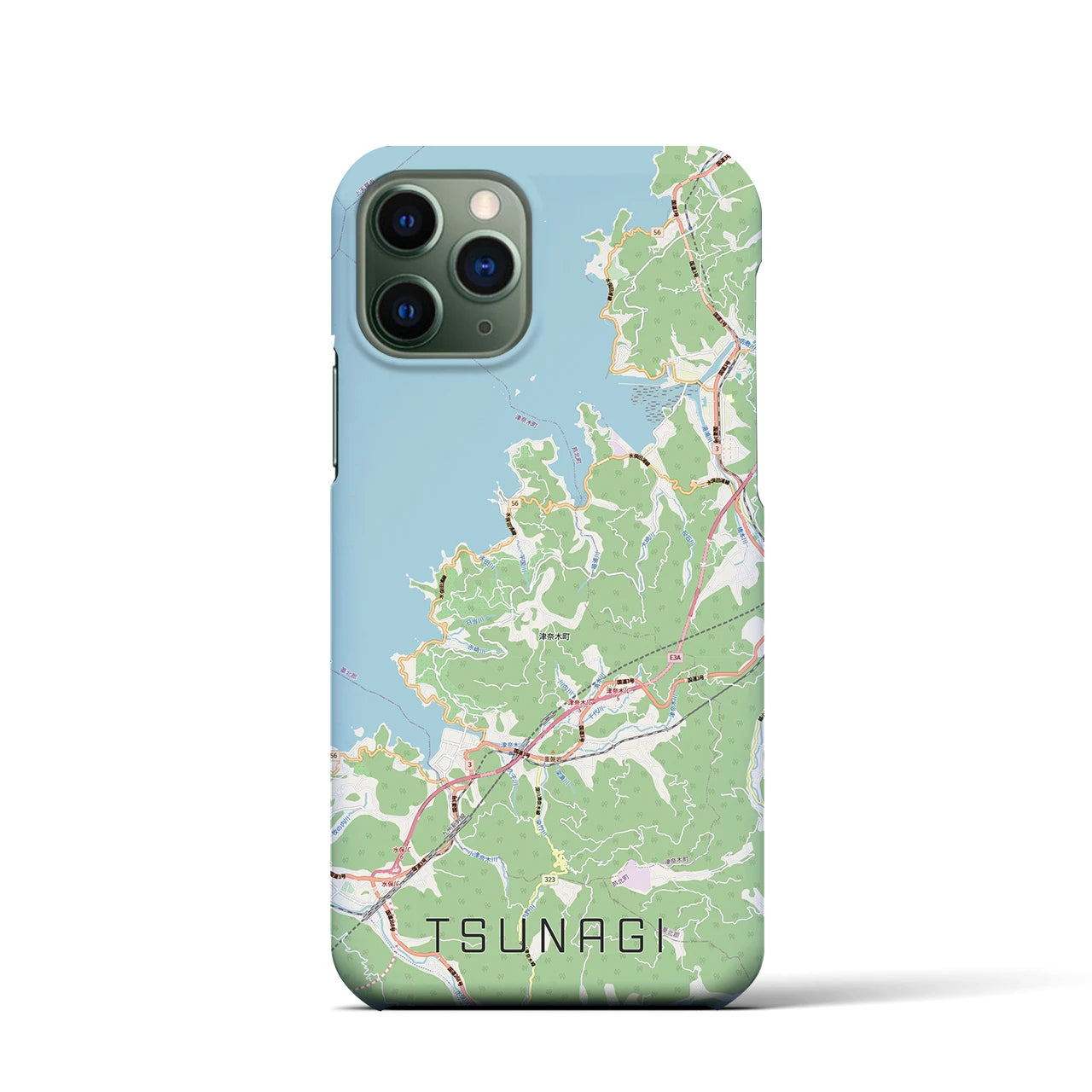 【津奈木（熊本県）】地図柄iPhoneケース（バックカバータイプ）