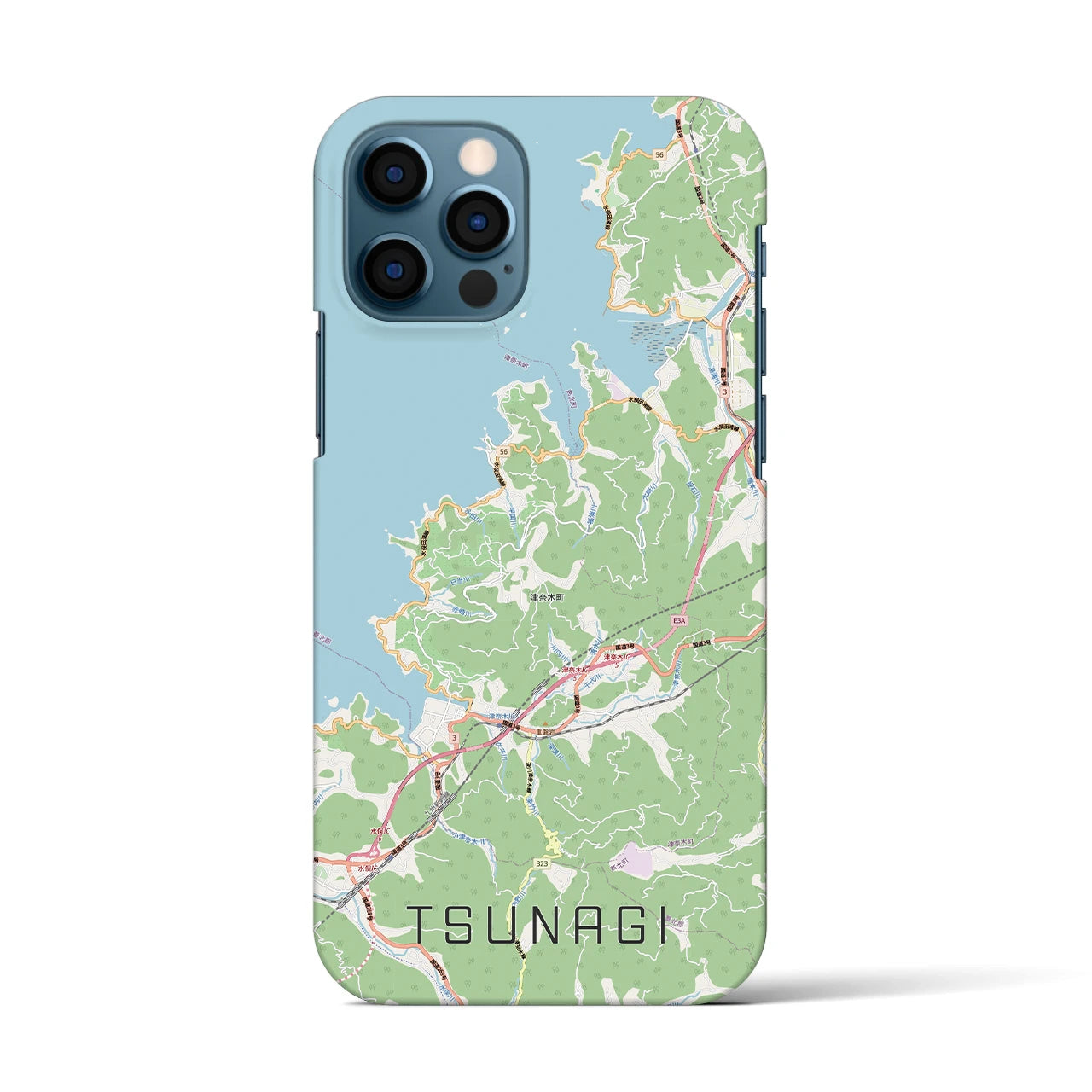 【津奈木（熊本県）】地図柄iPhoneケース（バックカバータイプ）