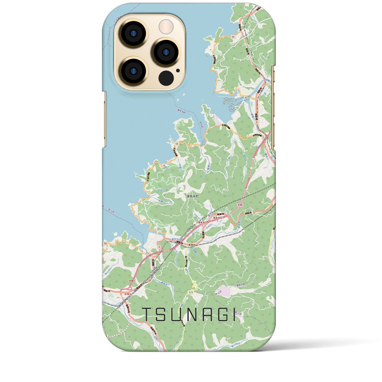 【津奈木（熊本県）】地図柄iPhoneケース（バックカバータイプ）