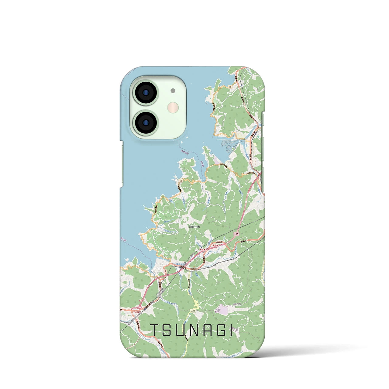 【津奈木（熊本県）】地図柄iPhoneケース（バックカバータイプ）