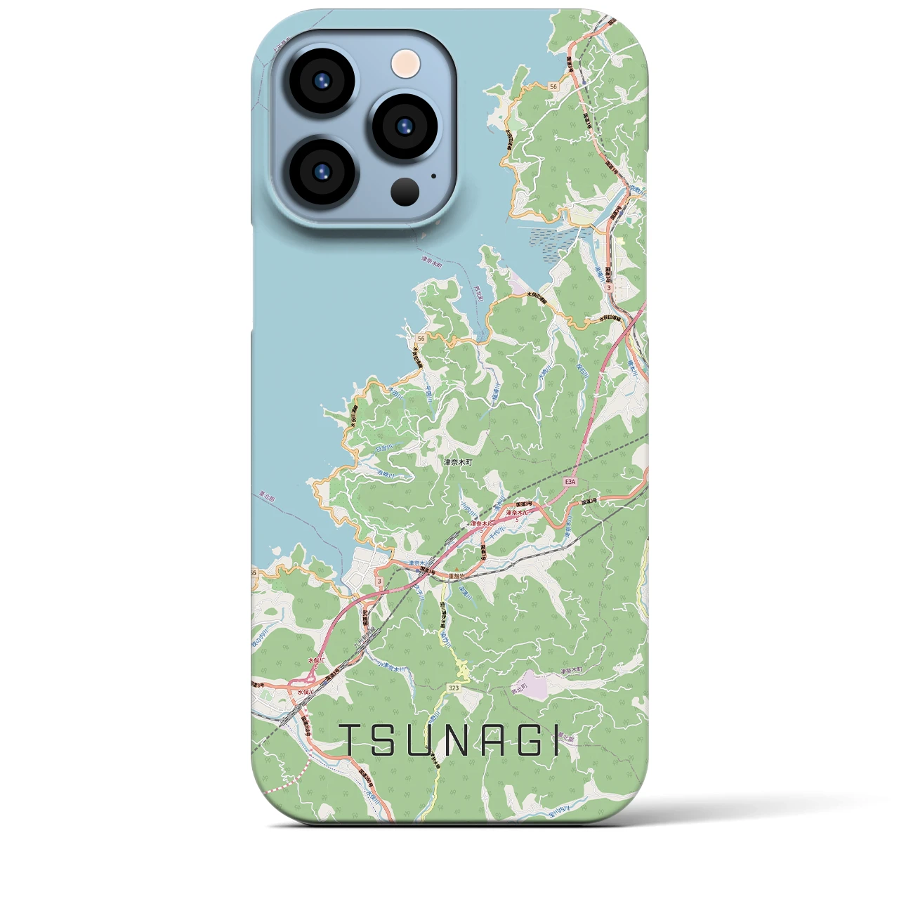 【津奈木（熊本県）】地図柄iPhoneケース（バックカバータイプ）