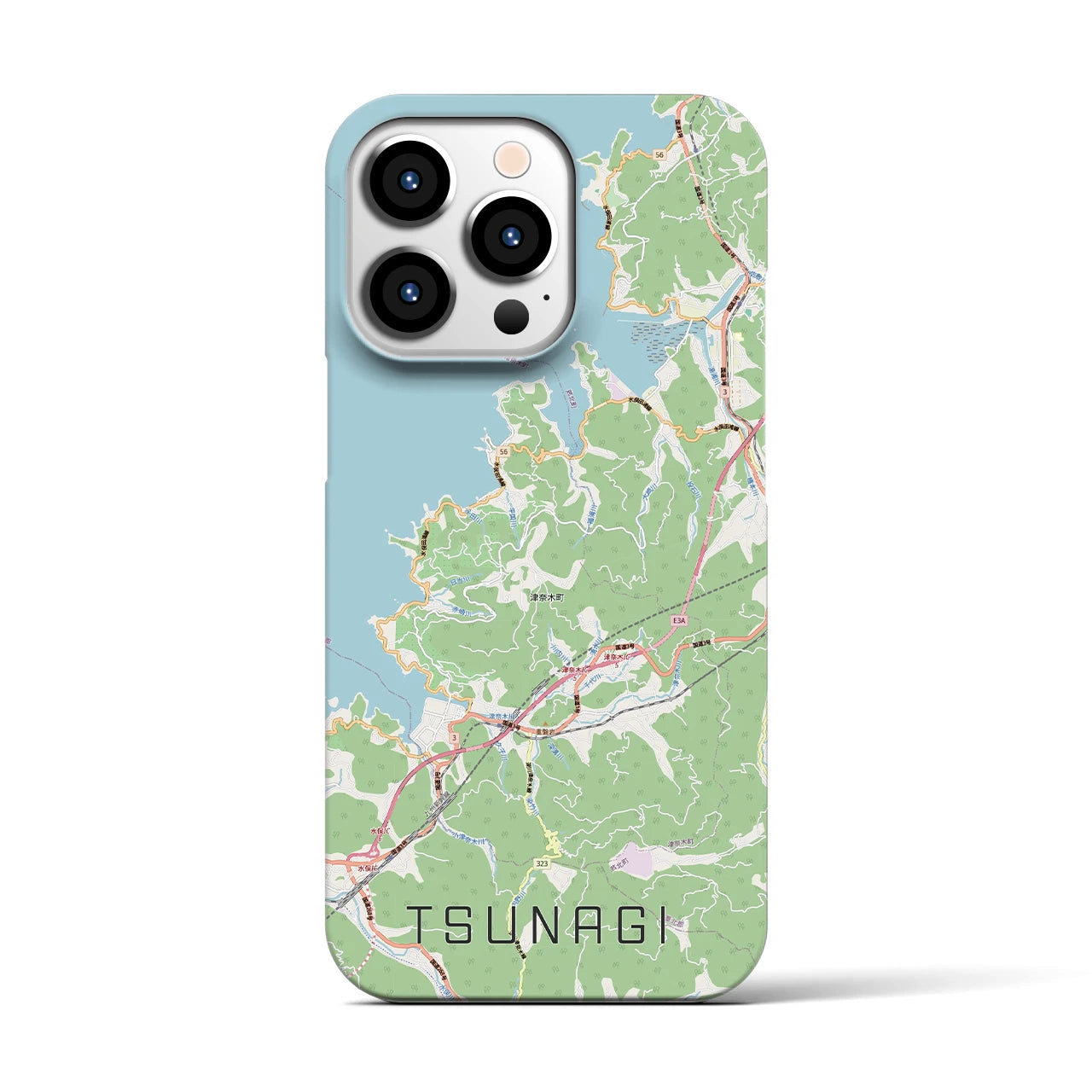 【津奈木（熊本県）】地図柄iPhoneケース（バックカバータイプ）