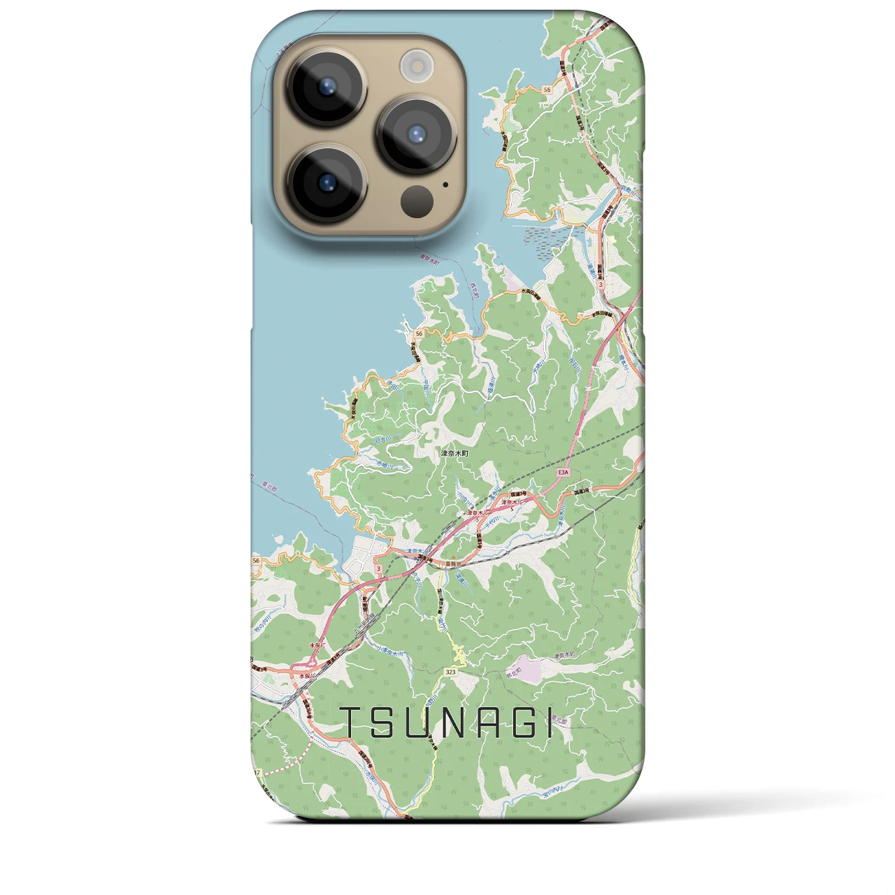 【津奈木（熊本県）】地図柄iPhoneケース（バックカバータイプ）