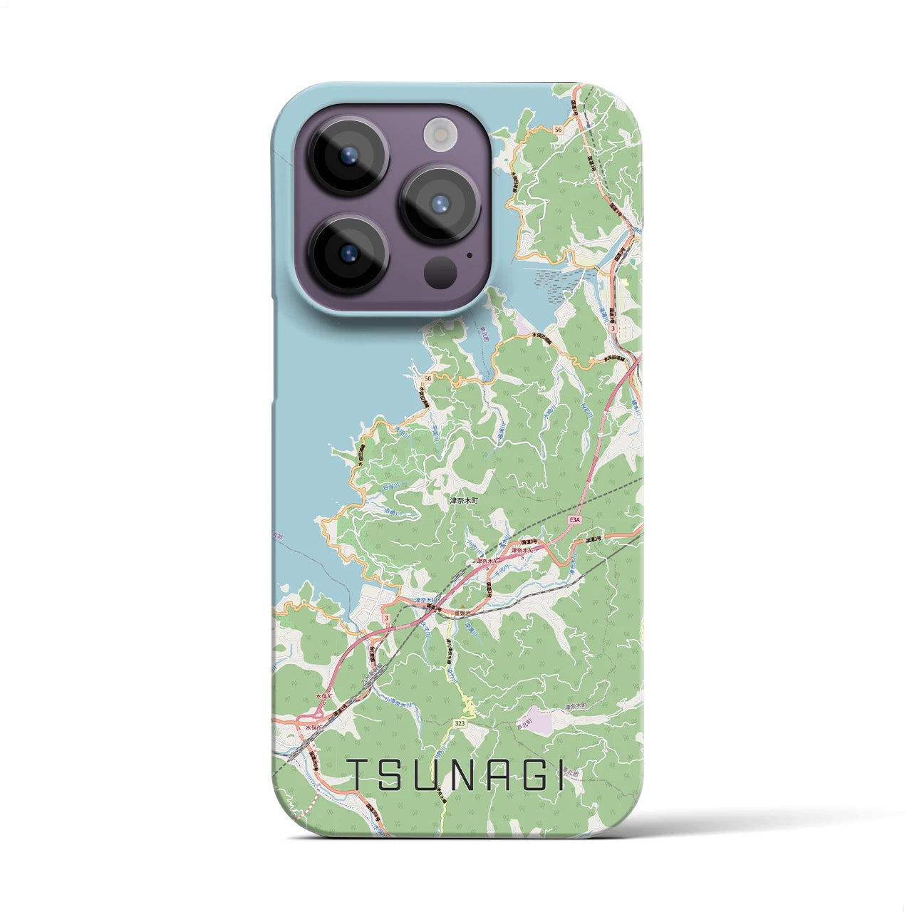 【津奈木（熊本県）】地図柄iPhoneケース（バックカバータイプ）