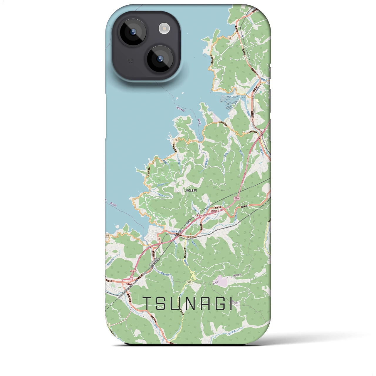 【津奈木（熊本県）】地図柄iPhoneケース（バックカバータイプ）