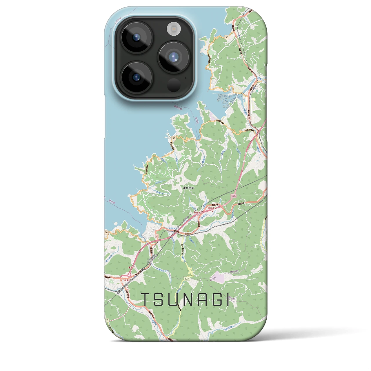 【津奈木（熊本県）】地図柄iPhoneケース（バックカバータイプ）