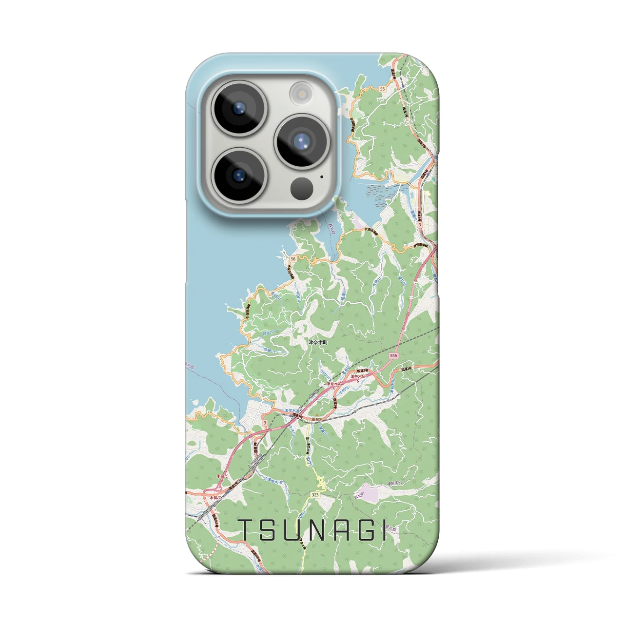 【津奈木（熊本県）】地図柄iPhoneケース（バックカバータイプ）
