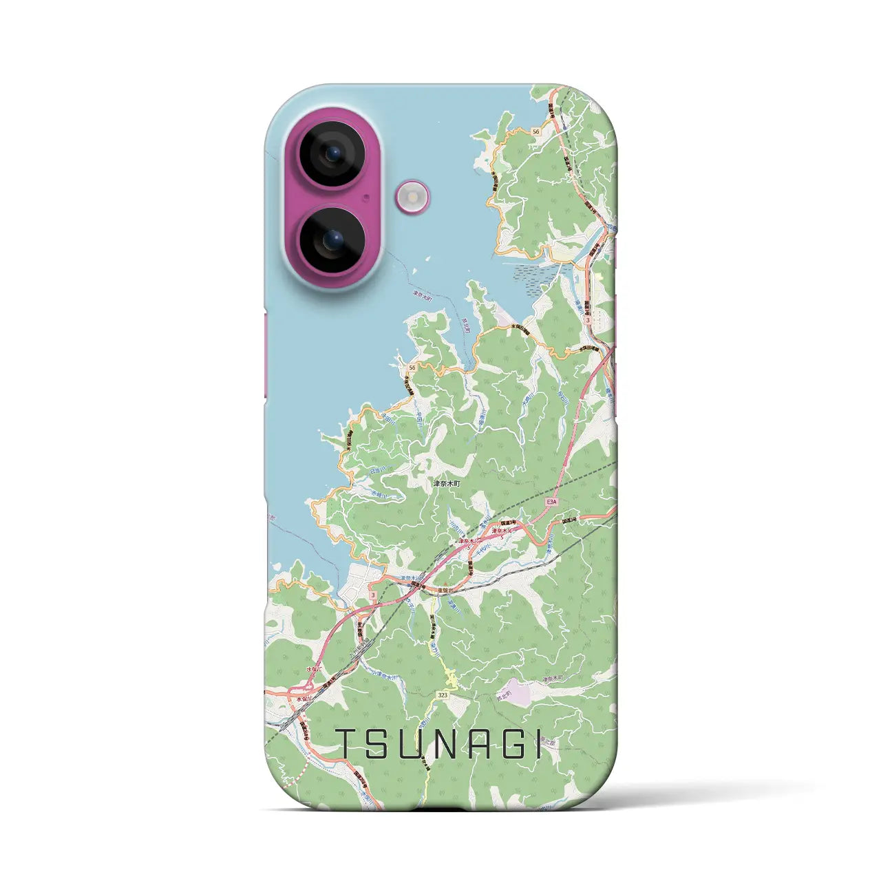 【津奈木（熊本県）】地図柄iPhoneケース（バックカバータイプ）