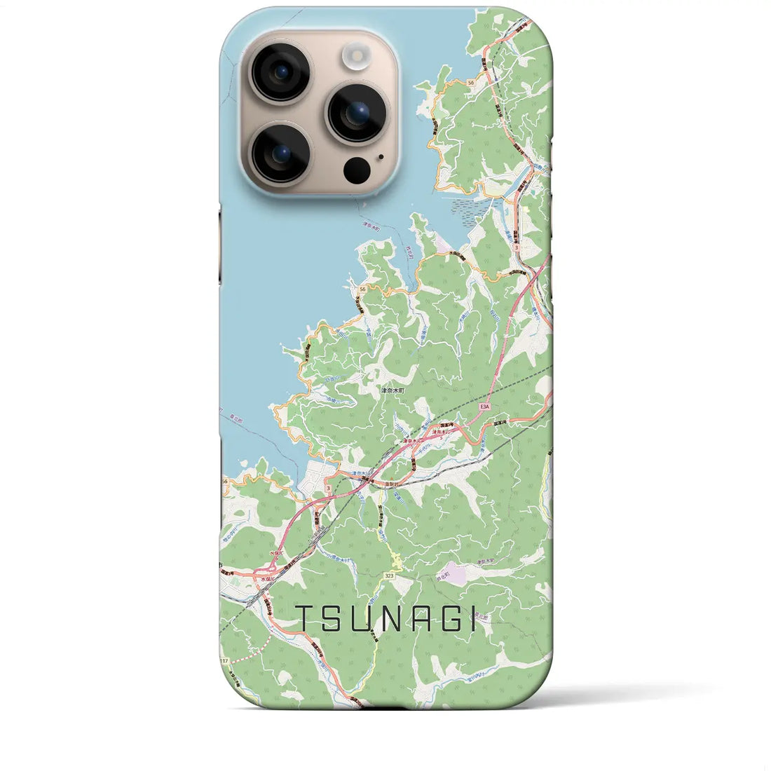 【津奈木（熊本県）】地図柄iPhoneケース（バックカバータイプ）