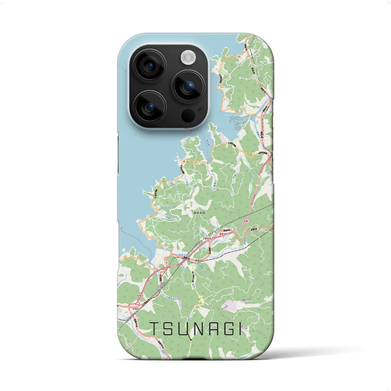 【津奈木（熊本県）】地図柄iPhoneケース（バックカバータイプ）