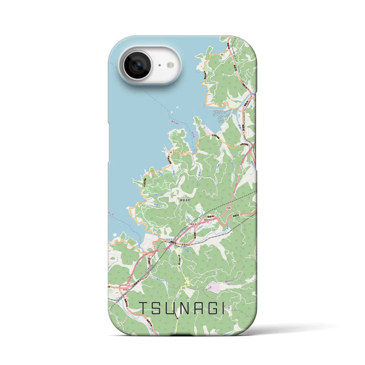 【津奈木（熊本県）】地図柄iPhoneケース（バックカバータイプ）