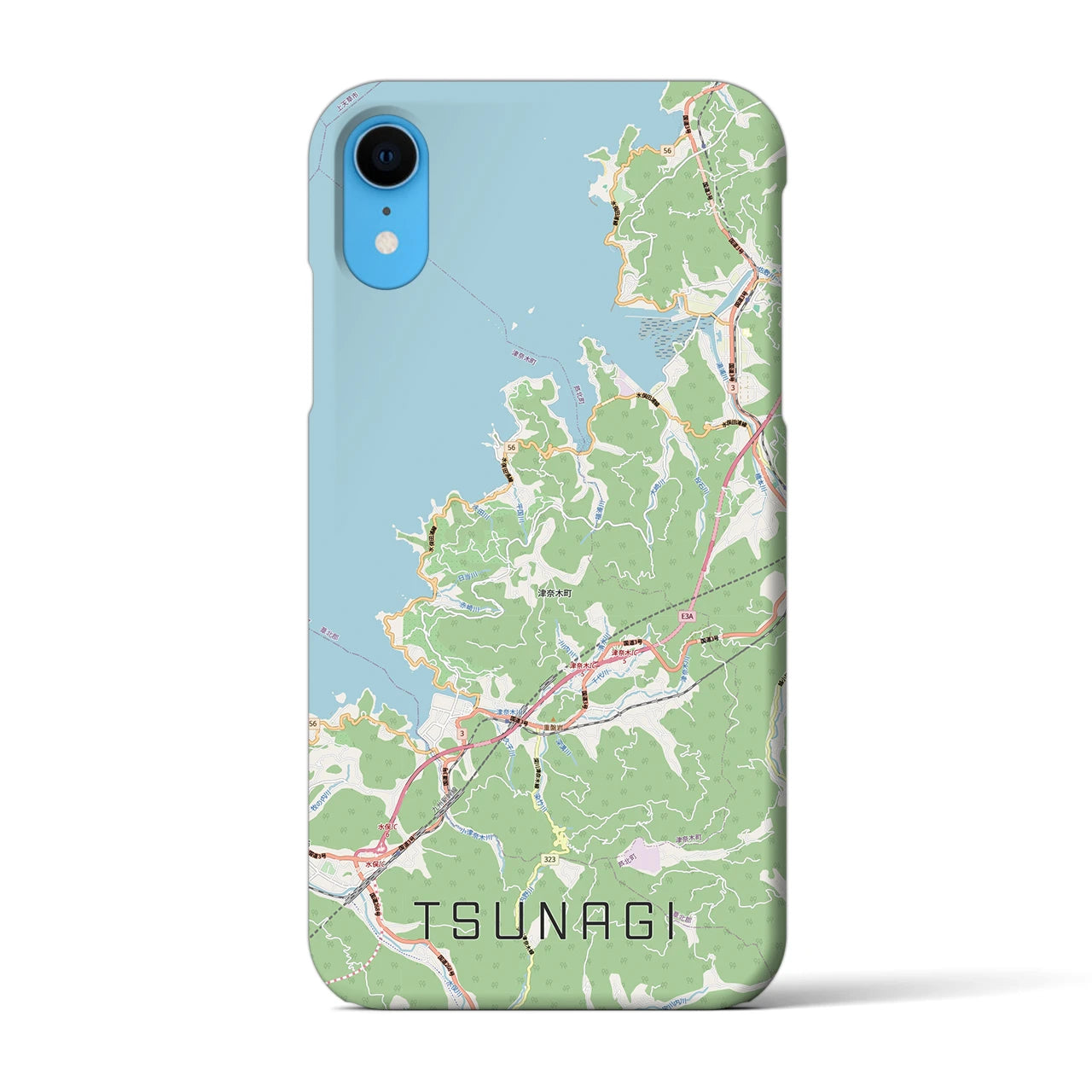 【津奈木（熊本県）】地図柄iPhoneケース（バックカバータイプ）