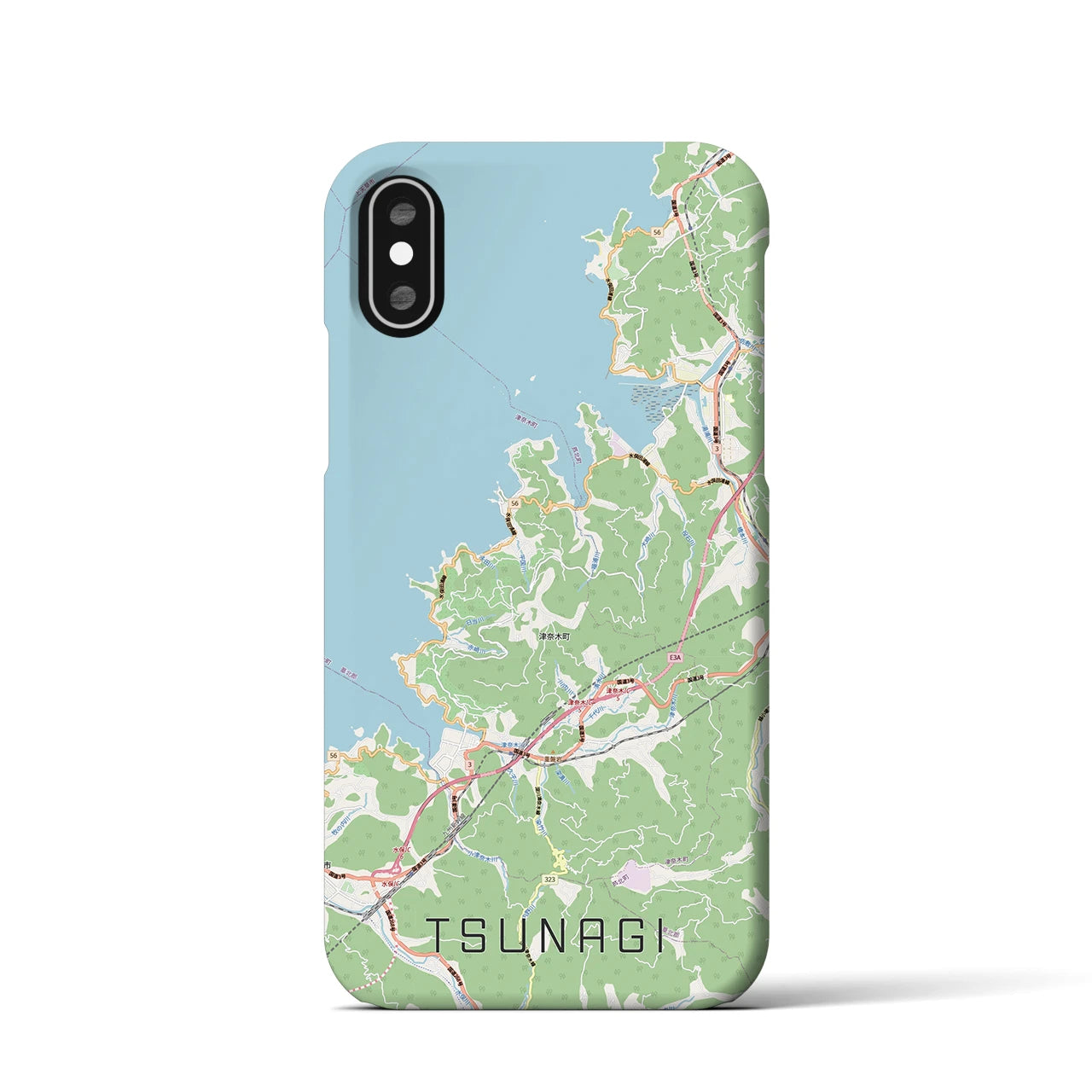 【津奈木（熊本県）】地図柄iPhoneケース（バックカバータイプ）