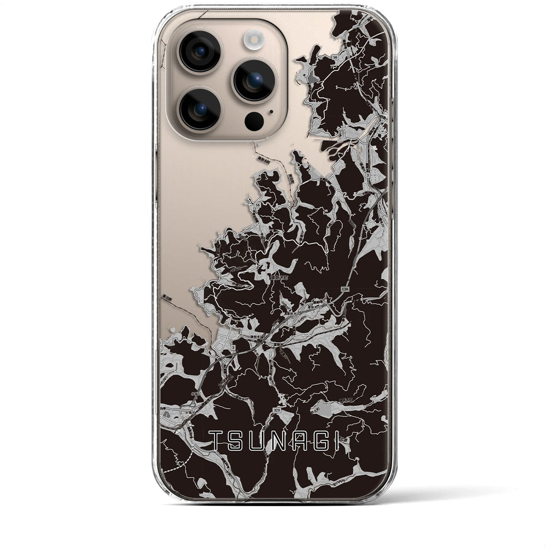 【津奈木(熊本県)】地図柄iPhoneケース(クリアタイプ)