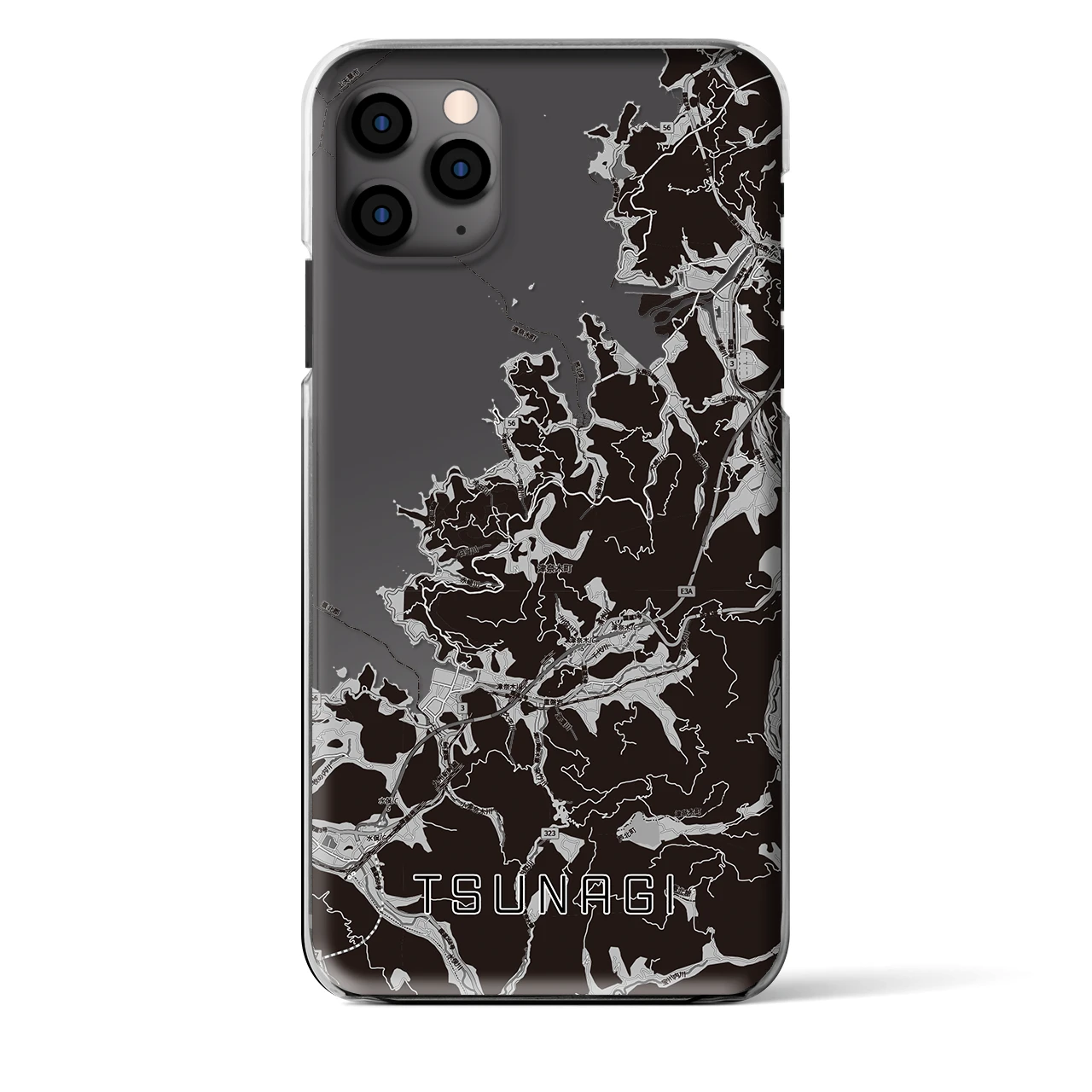 【津奈木（熊本県）】地図柄iPhoneケース（クリアタイプ）