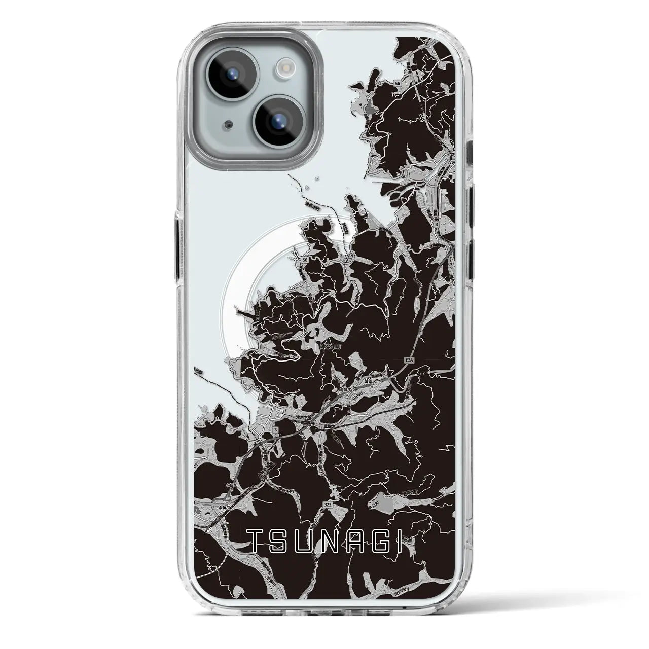 【津奈木（熊本県）】地図柄iPhoneケース（MagSafeタイプ）