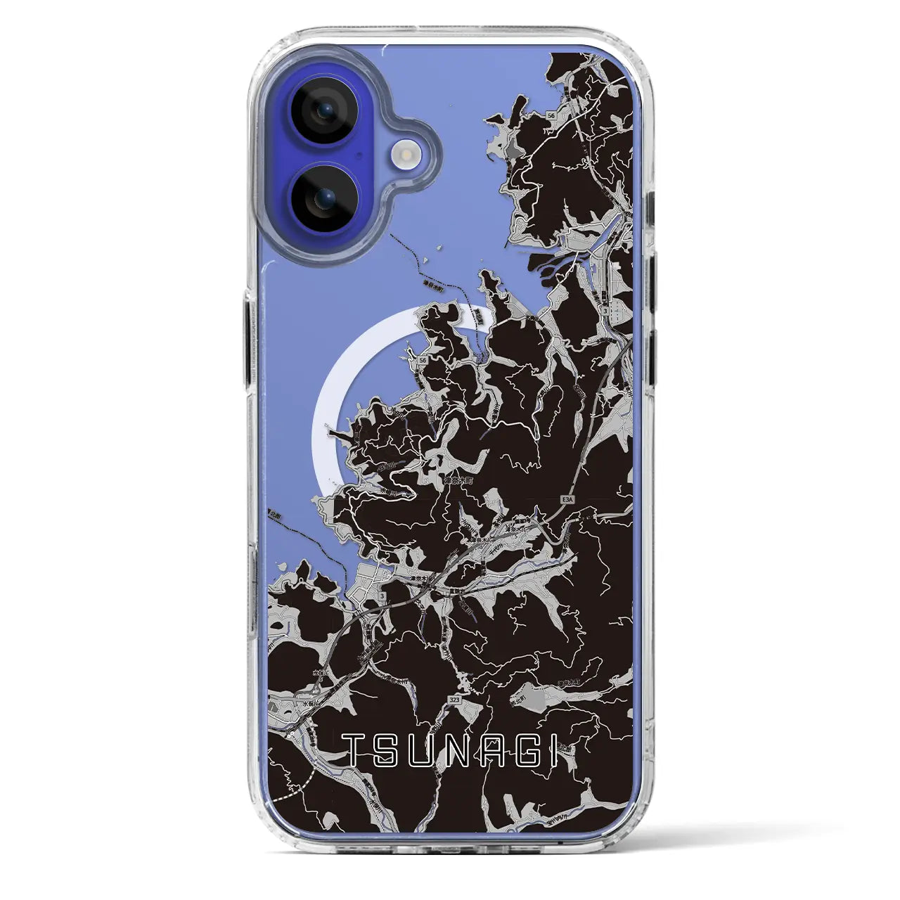 【津奈木（熊本県）】地図柄iPhoneケース（MagSafeタイプ）