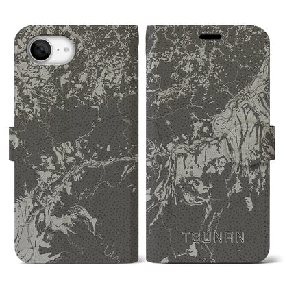 【津南（新潟県）】地図柄iPhoneケース（手帳タイプ）