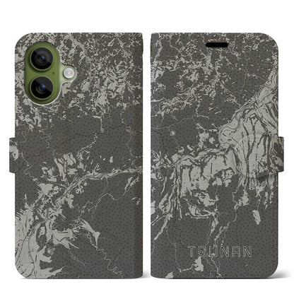 【津南（新潟県）】地図柄iPhoneケース（手帳タイプ）