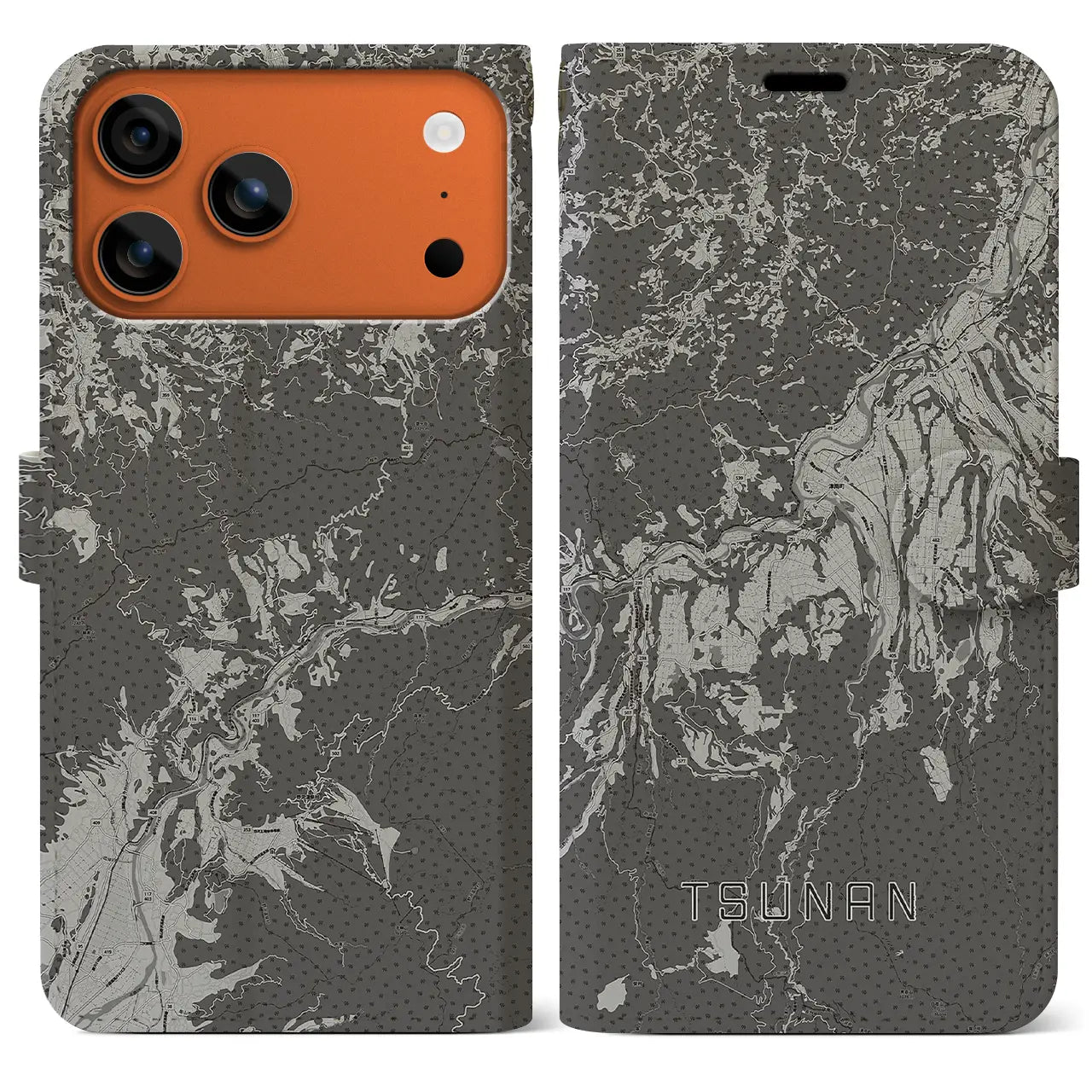 【津南（新潟県）】地図柄iPhoneケース（手帳タイプ）