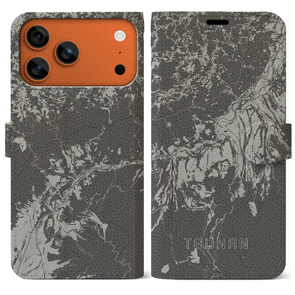 【津南（新潟県）】地図柄iPhoneケース（手帳タイプ）