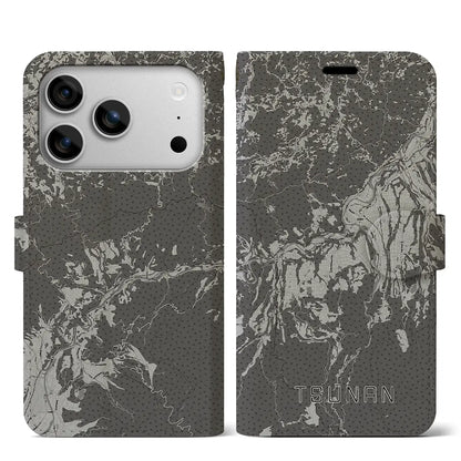 【津南（新潟県）】地図柄iPhoneケース（手帳タイプ）