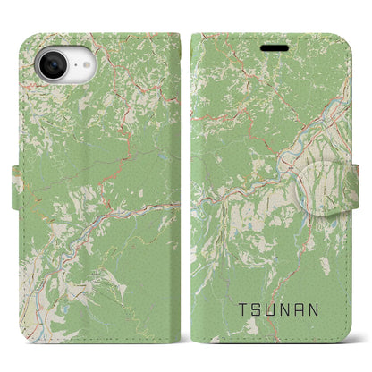 【津南（新潟県）】地図柄iPhoneケース（手帳タイプ）