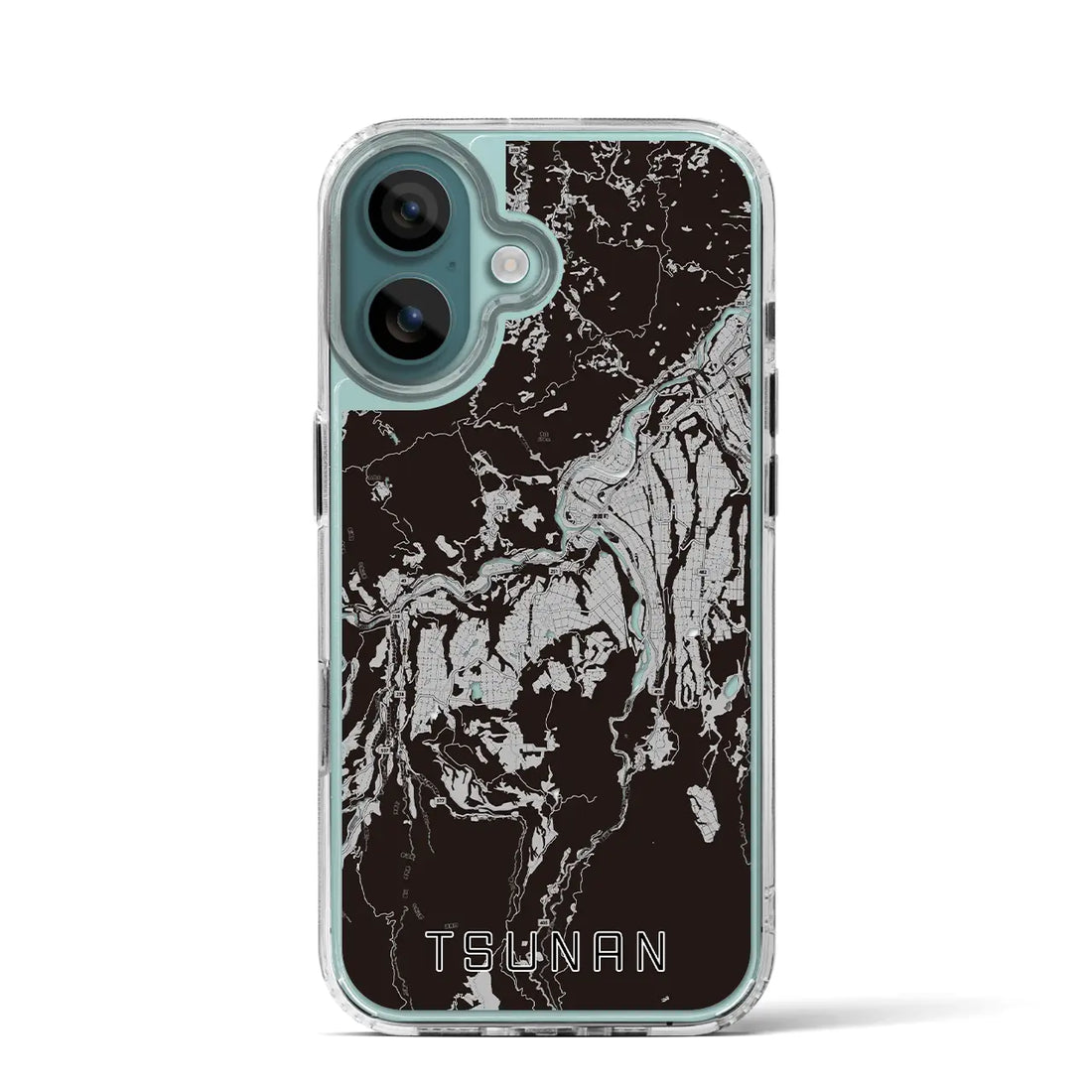 【津南(新潟県)】地図柄iPhoneケース(MagSafeタイプ)モノトーン・iPhone 16 Pro 用