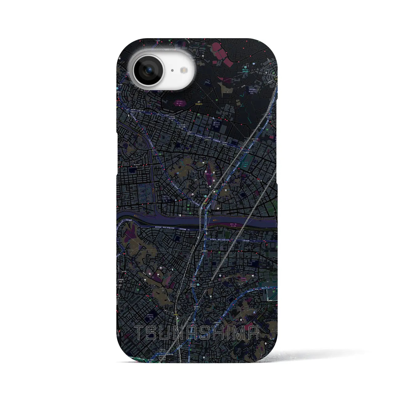 【綱島（神奈川県）】地図柄iPhoneケース（バックカバータイプ）